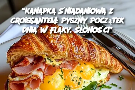 “Kanapka Śniadaniowa z Croissantem: Pyszny Początek Dnia w Flaky, Słoności”