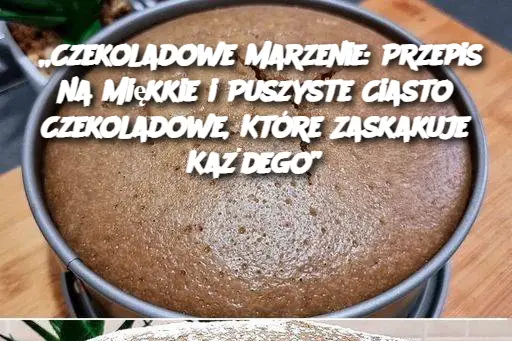 „Czekoladowe Marzenie: Przepis na Miękkie i Puszyste Ciasto Czekoladowe, Które Zaskakuje Każdego”