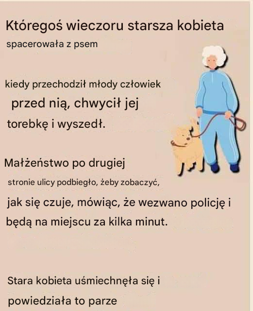 Starsza kobieta spacerowała z psem