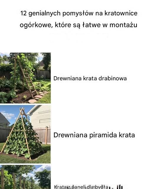 12 genialnych pomysłów na kratownice ogórkowe, które są łatwe w montażu