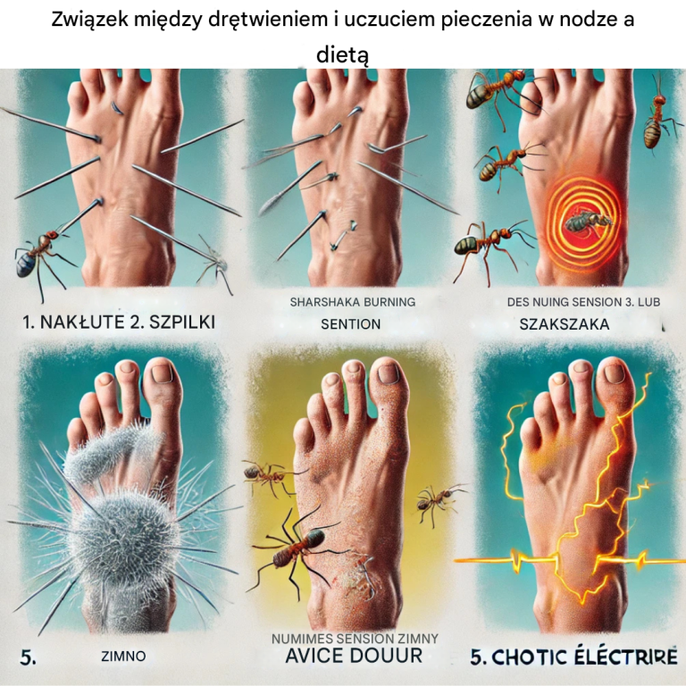 Związek między drętwieniem i uczuciem pieczenia w nodze a dietą