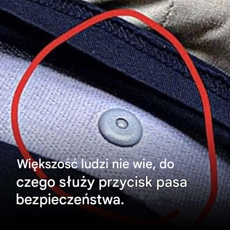 Do czego służy ten mały przycisk na pasie bezpieczeństwa?