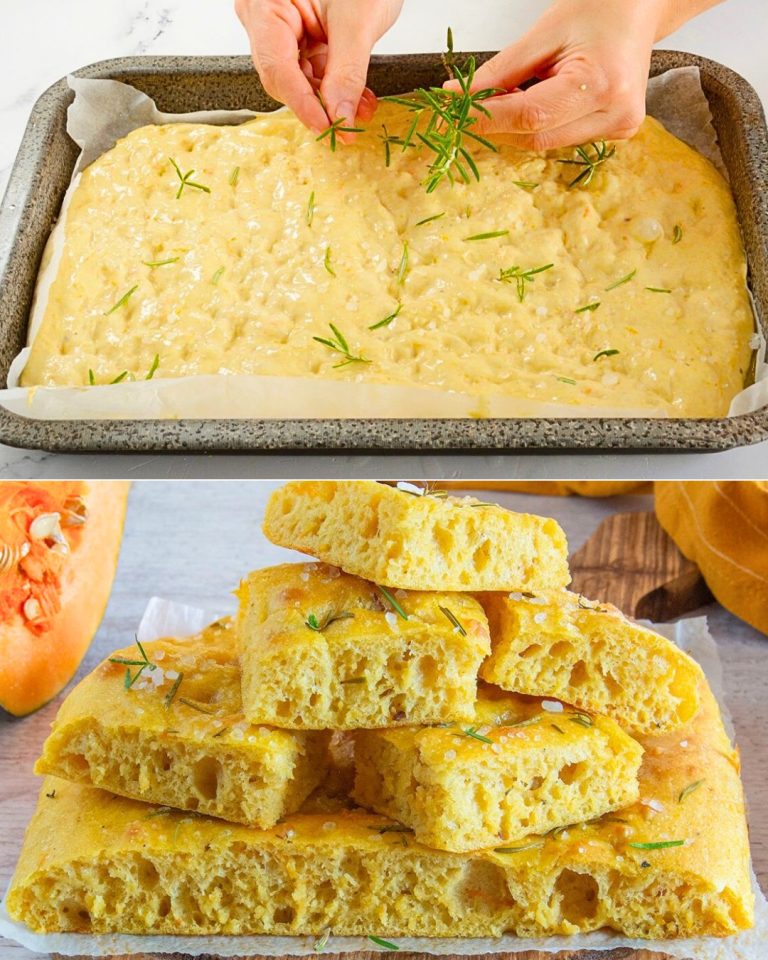 Focaccia z dyni: przepis na skutki i skutki, jesienna przekąskę na zakwasie