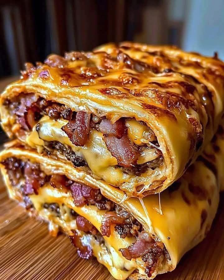 Roladki z bekonu, masła, czosnku i cheeseburgera