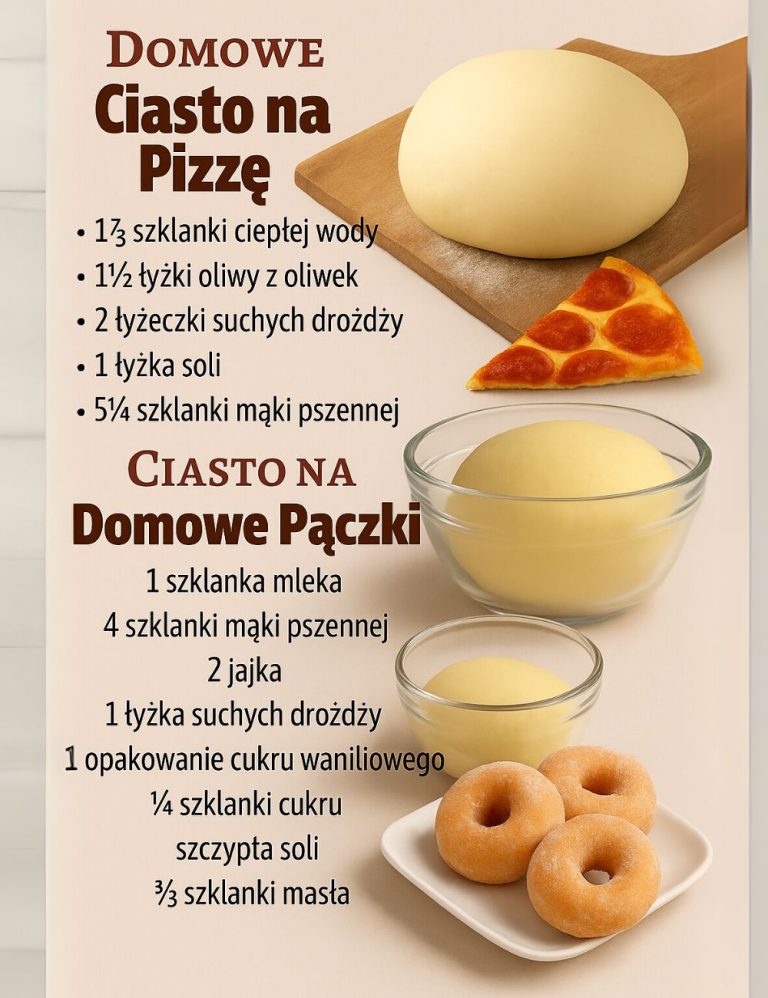 Dziś miksujemy dwa ciasta – jedno na chrupiącą pizzę 🍕, drugie na puszyste pączki 🍩.