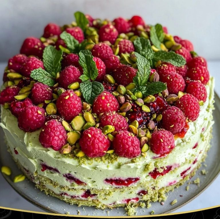Tort pistacjowy z malinami – elegancki, kremowy i wyjątkowo soczysty