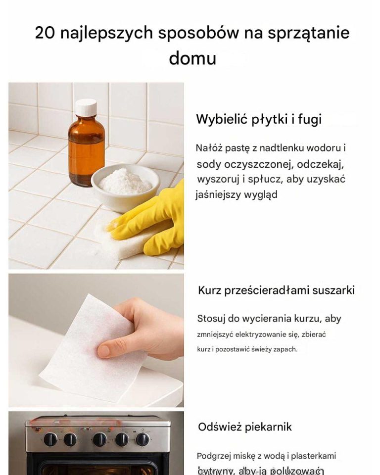 20 Najlepszych Wskazówek Dotyczących Sprzątania Domu – Sprawdź, Jak Ułatwić Sobotę i Niedzielę!