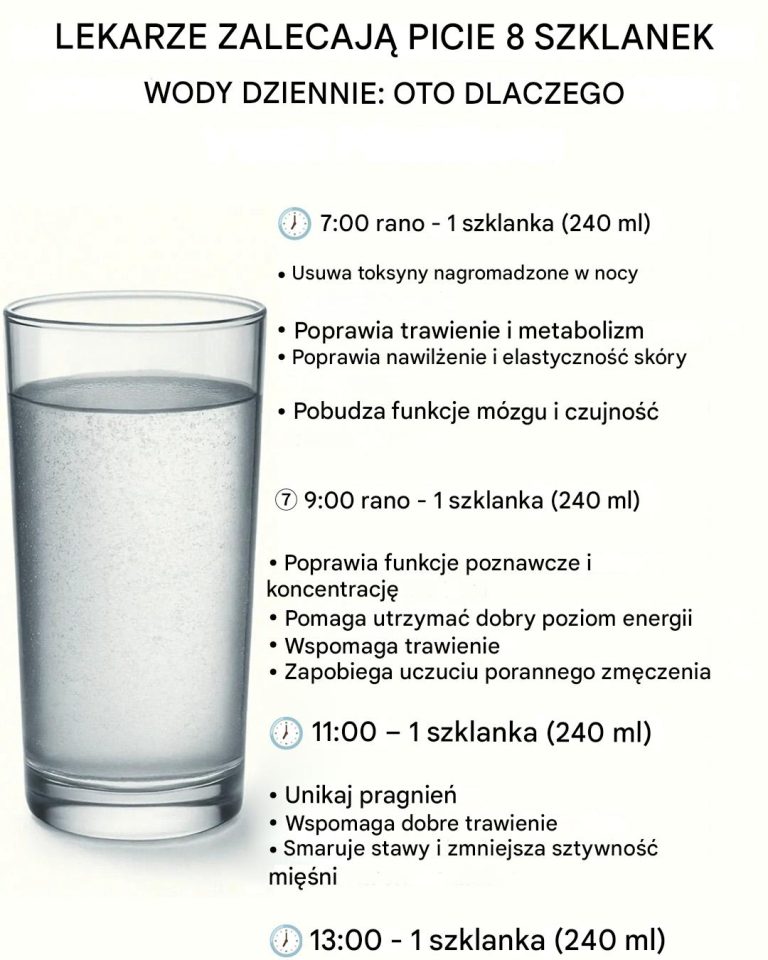 Dlaczego warto pić 8 szklanek wody dziennie?